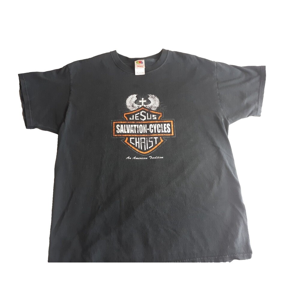 Vintage Y2K Jesus Christ salvation cycles Harley Davidson parade t-shirt size XL